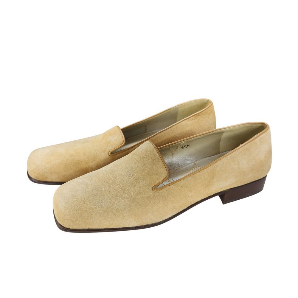 Talbots Leather Slip On Shoes Loafers Tan Minimalist Classic Prep 9.5M
